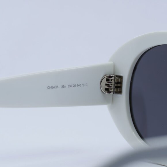 Celine CL4240IS 25A Sunglasses Shiny Ivory with Silver Studs Embellishment Frame - Picture 7 of 12